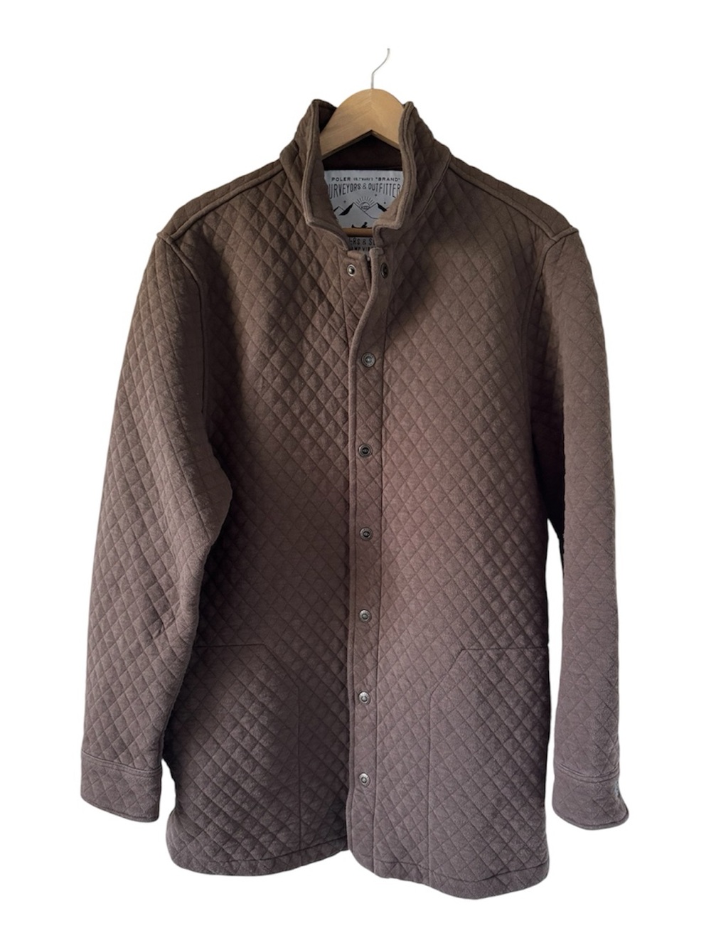 Poler Men’s The Quincy Quilted Brown Lightweight Shacket Jacket - XL